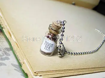 

12pcs/lot Game of Thrones MOON TEA Necklace Westeros Song of Ice & Fire Charm Glass Bottle Necklace Pendant silver tone