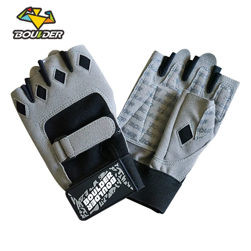 2017 Gym Men Body Fitness Gloves Building Fingerless Gloves Weight lifting Gloves Training Exercise Gloves