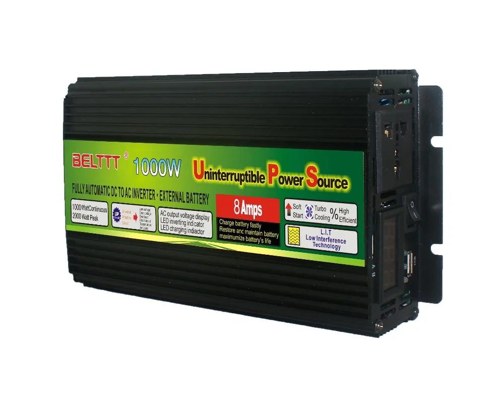 free shipping modified sine wave solar inverter 12v 220v 1000w Dropshipping home vehicle boat use built-in battery charger | Автомобили и