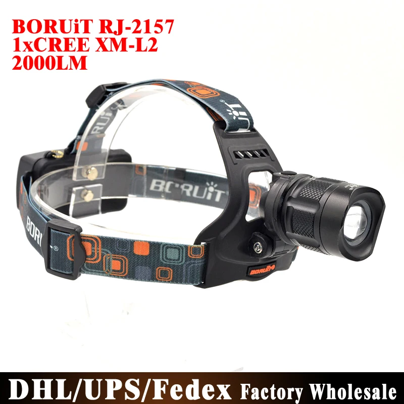 

DHL Fedex UPS 20pcs/lot BORUiT LED Zoomable Headlamp RJ-2157 1200 Lumens Hiking Head Light Headlamp Waterproof