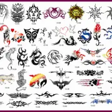 unit13 52 дизайн животных золотой Феникс временные трафареты для тату-машины Книга для аэрографа краски спрей компрессор комплект