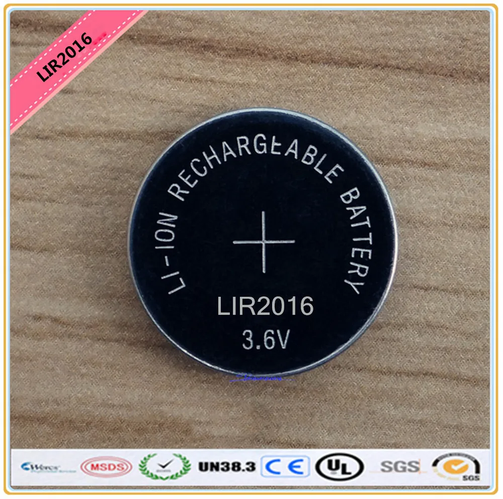 

New! 4pcs/lot LIR2016 3.6V Li-on Rechargeable Button Coin Cell Battery Can Replace CR2016 for watches