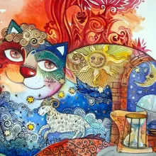 Небесные и земные создания Искусство Ручная роспись креативная цифровая картина маслом 24 Цвета Пигмент Кисть DIY живопись по номеру