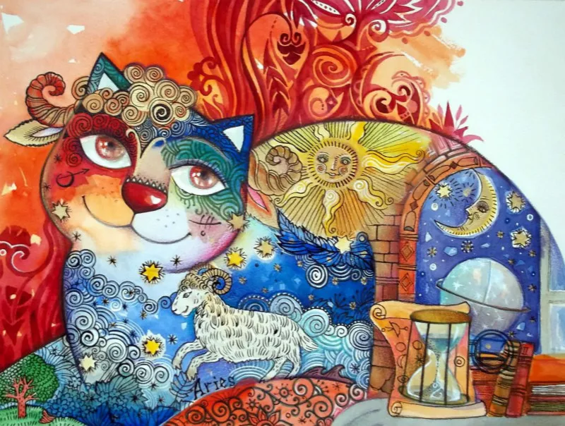 

Heaven and earth creatures Art Hand-painted Creative Digital Oil Painting 24 Color Pigment Brush Painting DIY Painting By Number