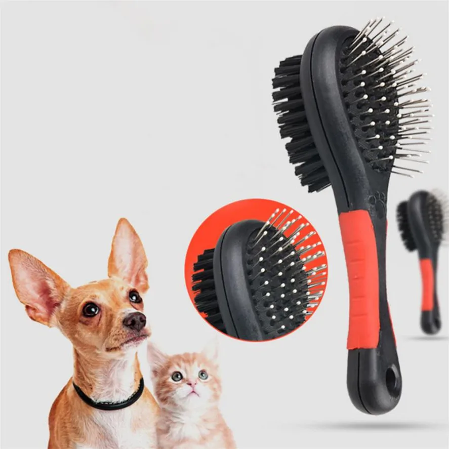 New Dogs Combs Brush 1PC Double sided Pet Bath Massage Brush Gentle