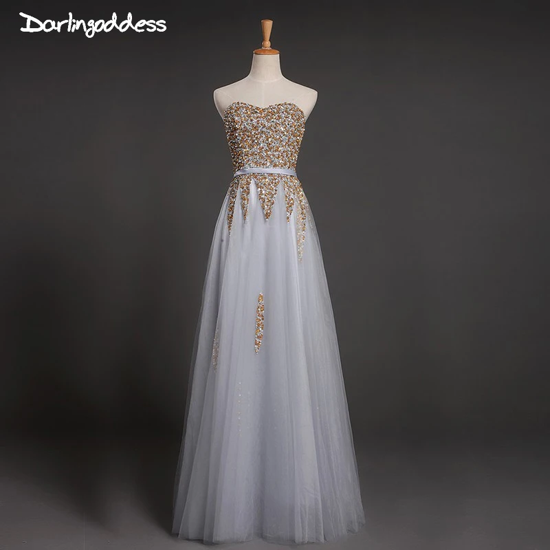 Роскошные Дубаи Robe De soiree светло серые Кристальные Длинные вечерние платья