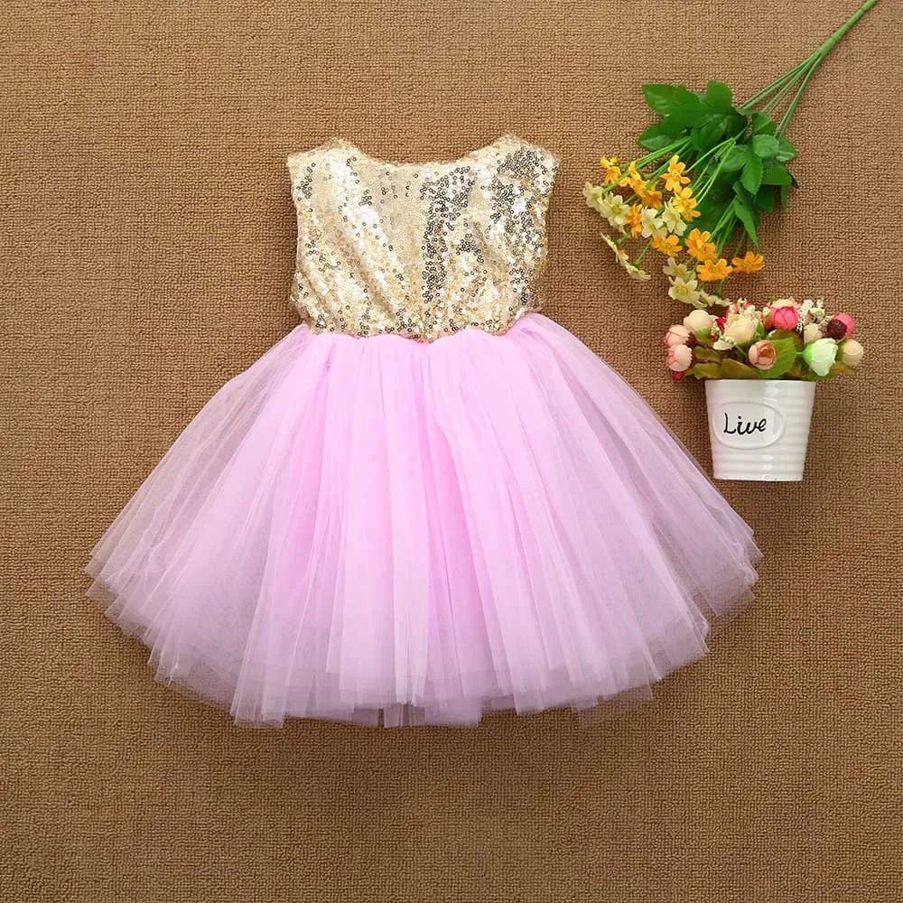 

2018 hot sale new arrive Toddler Kids Baby Girl Heart Sequins Party Princess Tutu Tulle Dress Outfits girl dress