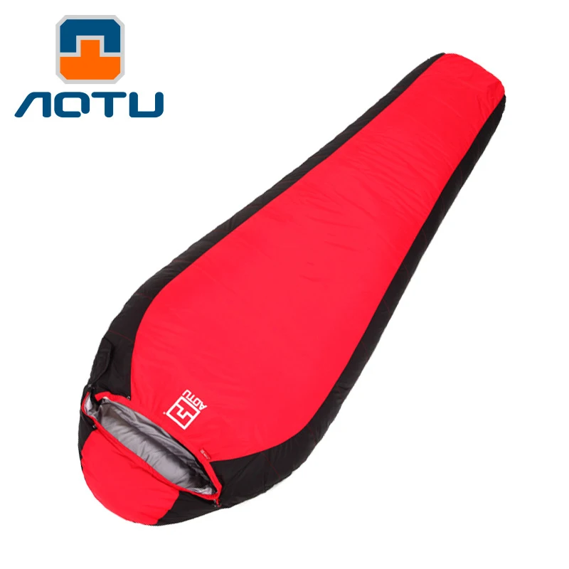 

Outdoor single autumn White Goose Down Mummy Camping Sleeping Bag Cold Winter Ultralight Splicing Desig thickening Camping