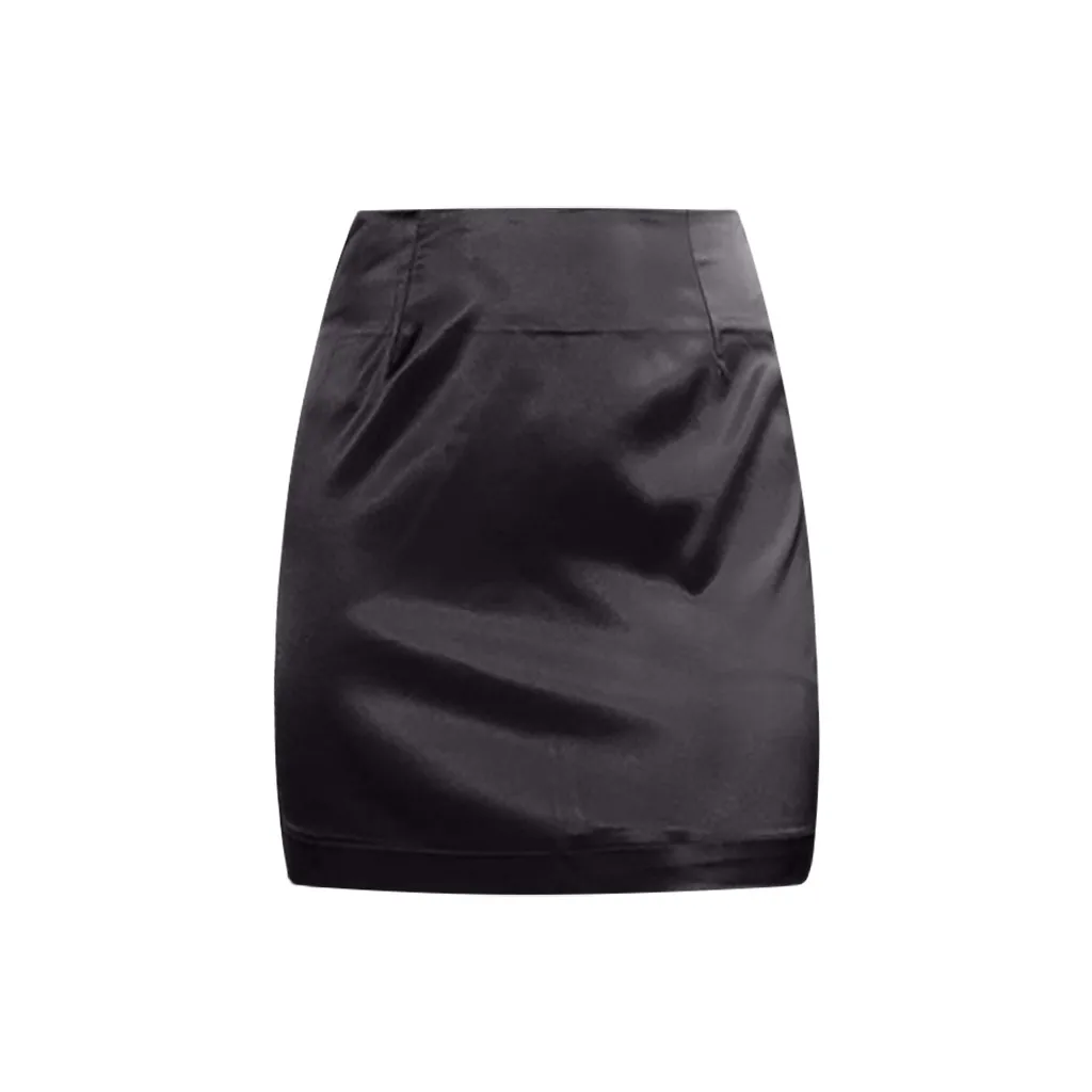 MISSOMO, Женская юбка, облегающая, черная, белая, сексуальные мини юбки, короткие, шелк, атлас, гладкая, на молнии, женские юбки,, на молнии, размера плюс