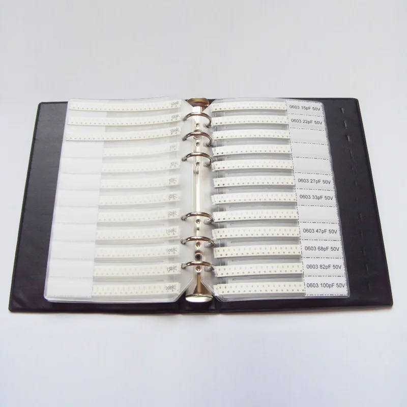 0603 SMD образец книга 37 значений 1875 шт Резистор Комплект и 17 значений 600 шт комплект конденсаторов