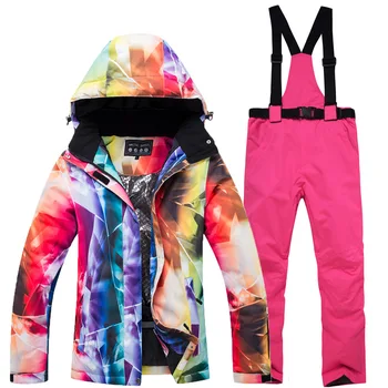 

Skiing Suits Women Waterproof Snowboarding Sets Female Winter Hiking Set Breathable Sportswear Windproof Ski Jacket Pants
