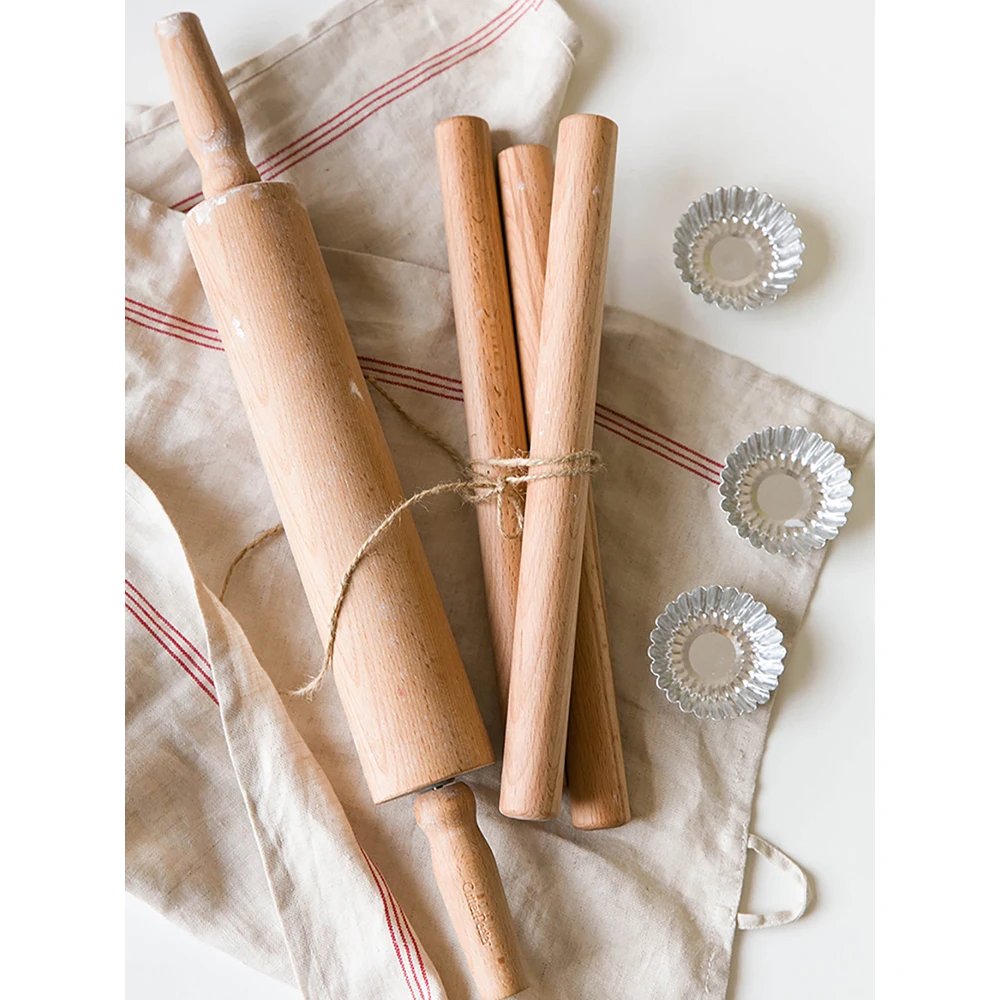 

MDZF SWEETHOME Solid Wooden Rolling Pin Baking Tool Pizza Cookies Tool Kitchen Utensils