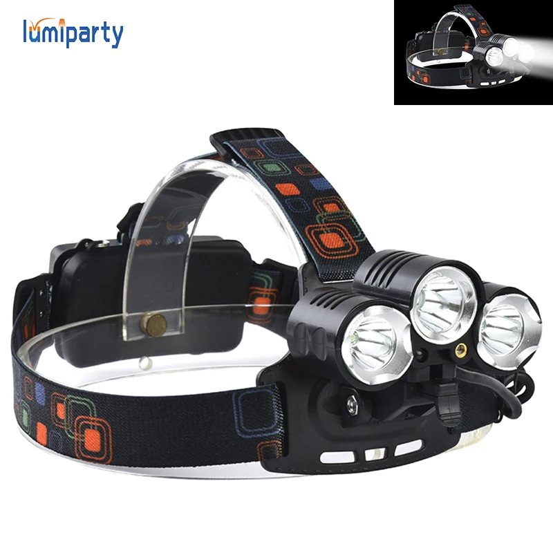 

LumiParty LED Headlight 8000Lm CREE XML T6+2R5+red LED Headlamp 4-mode torch for fishing Lights Head Lamp