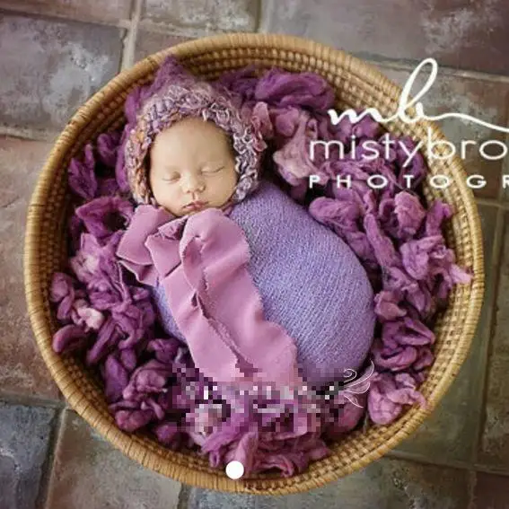 spesifikasi Keranjang Stuffer filler Selimut Merino wol Bulu Prop Bayi Gadis Boy Baru Lahir Lembut Vanili Blush Warna Pastel Biru Kuning Cream