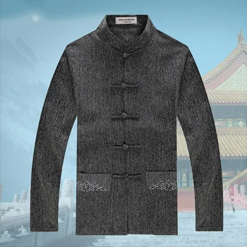 

New Arrival Jacket Chinese Traditional Men's Cotton Linen Kung Fu Jackets Coats M L XL XXL 3XL MTJ2015039