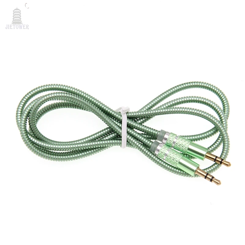 50pcs lot ring Spring Jack 3 5 Audio Cable 3 5mm Speaker Line Aux Cable for iPhone 6 Samsung galaxy s8 Car Headphones Audio Jack