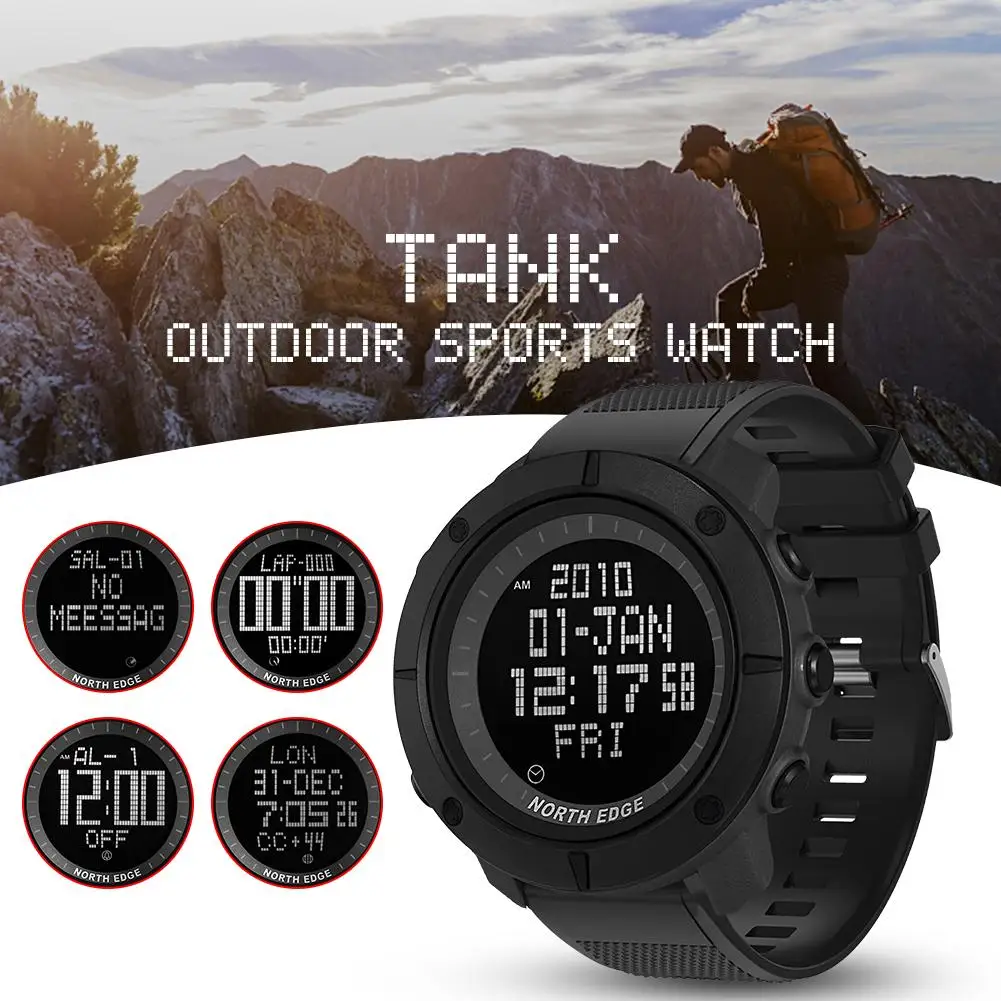  North Edge Sport Smart Digital Watch Electronic Clock Alarm Clock Professional Waterproof Outdoor F