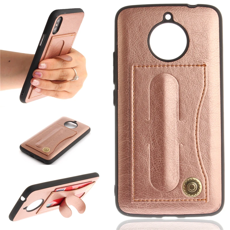 Coque Бизнес искусственная кожа + ТПУ чехол для Motorola Moto E4 плюс СТЕНД слот карт памяти