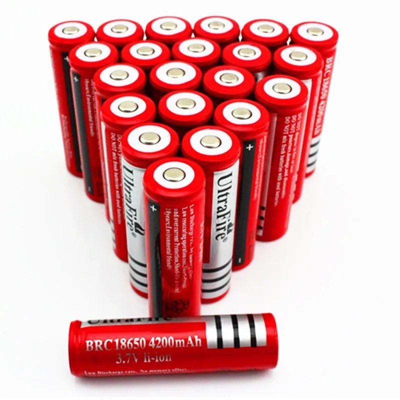 

50pcs /lot 18650 4200mah Rechargeable Lithium Li-ion Battery for Electronic Cigarette LED Camera Laser Flashlight