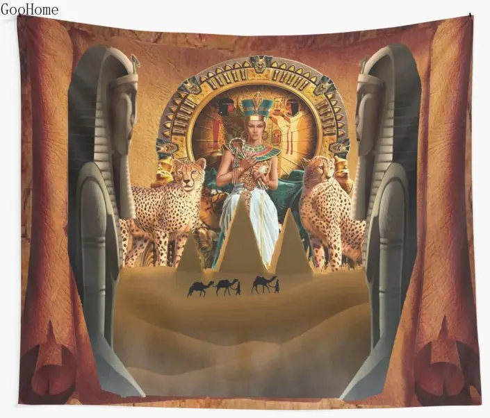 

The Queen of Egypt Wall Tapestry Cover Beach Towel Throw Blanket Picnic Yoga Mat Home Decoration