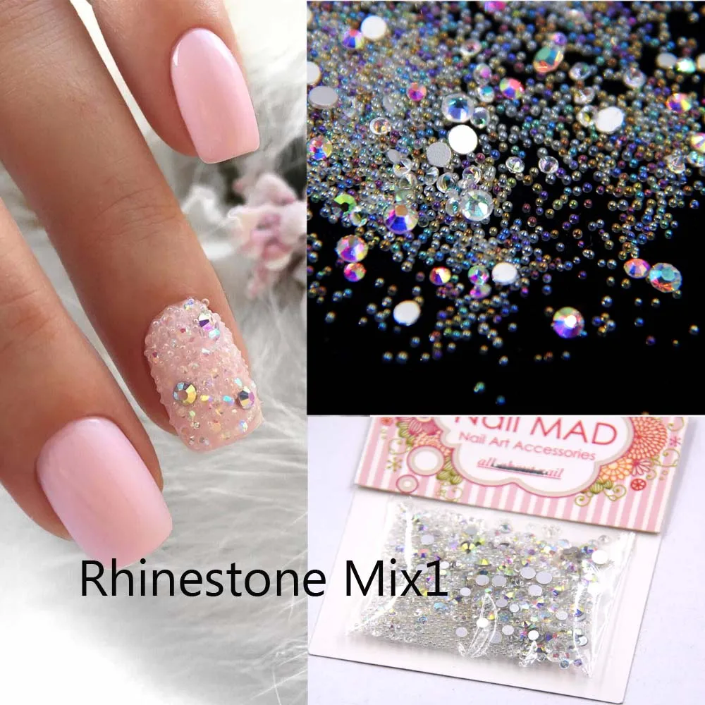 1jar Nail Art AB блестки микс сердце круглый акриловый блеск шестигранный лак для ногтей блестки голографическая звезда украшения для ногтей разные размеры - Цвет: Rhinestone Mix 1