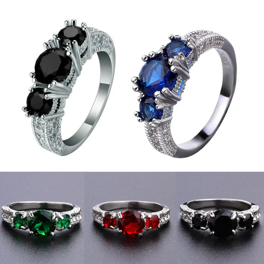 

New Women Ladies Fashion Trendy Elegant Jewelry Silver Wedding Bridal Ring Size 5 To 11
