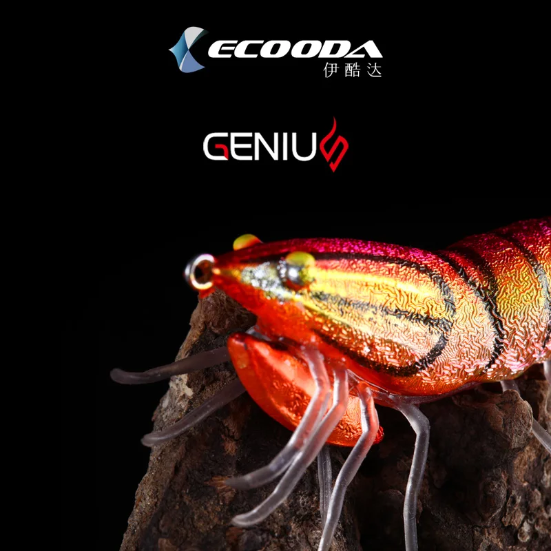 

Ecooda Genius90mm 20g 3.5# hook 75MM 12g 3.5# hook SINKING Squality squid jig fishing lures Luminous Egi lure Squid bait