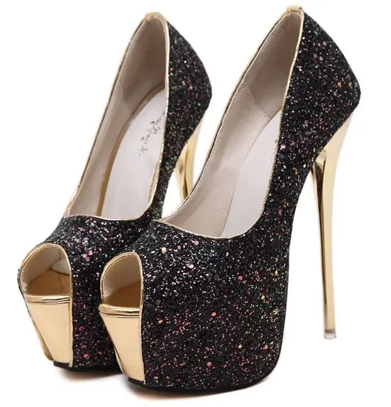

Size 4~9 Party Golden Heels Women Shoes Shiny Sexy High Heels Shoes Women Pumps zapatos mujer (Check Foot Length)