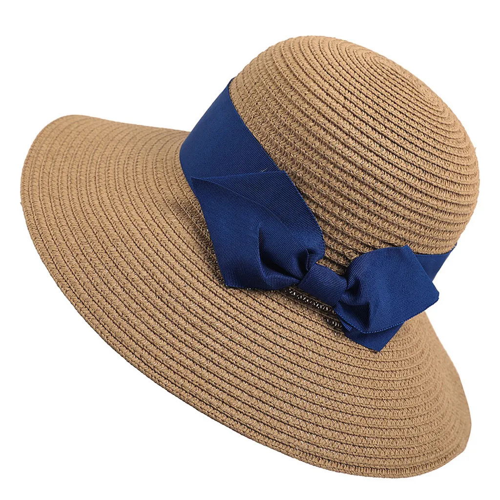 Fashion Beautiful Adult Cap Bow Straw hat Summer Sun Beach Girl Women Hats For Women Kentucky Derby Hats*1