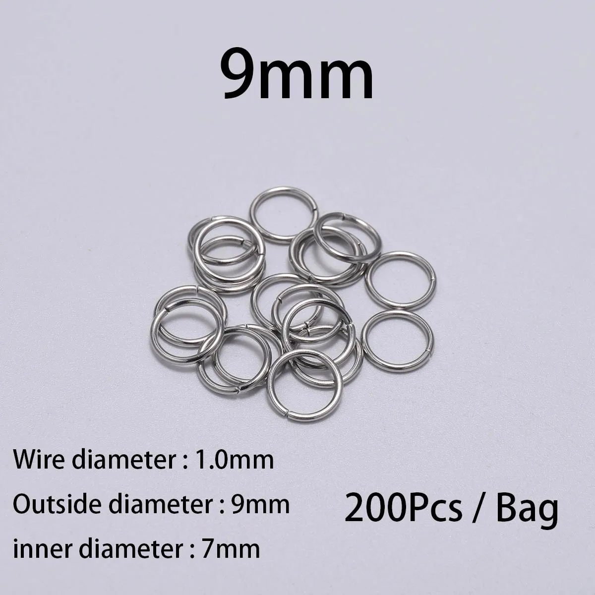 200pcs/Lot 4 5 6 8 10mm Stainless Steel Open Jump Rings Split Rings Connector For jewelry making Findings Accessories Supplies