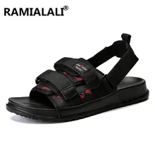 Мужские сандалии; летние мужские черные пляжные сандалии; Высококачественная Летняя обувь на плоской подошве; Sandalias Para Hombre
