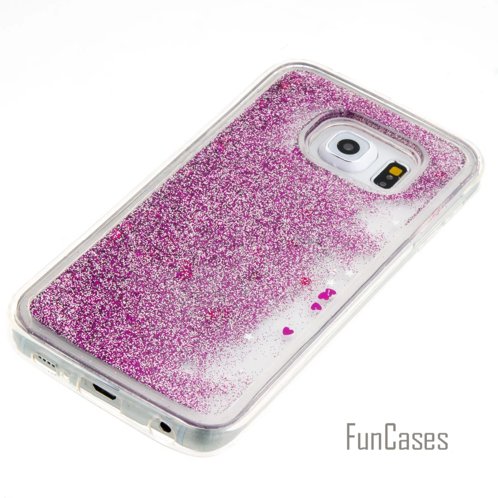 Жидкий Блестящий песок чехол для coque samsung S6 S7 Edge 5 1 дюймов Galaxy Чехол зыбучие