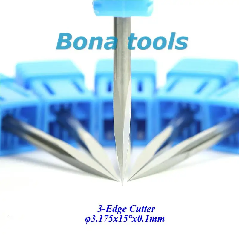 

3.175*0.1MM 15 Degree 3-Face Mill Cutter Carbide PCB CNC Engraving Bits, CNC Engraving Cutters Router Bits Tools for Wood Metal