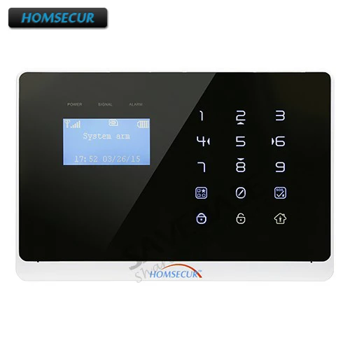 HOMSECUR Balck Wireless GSM PSTN font b Alarm b font Main Panel for 433Mhz GSM font