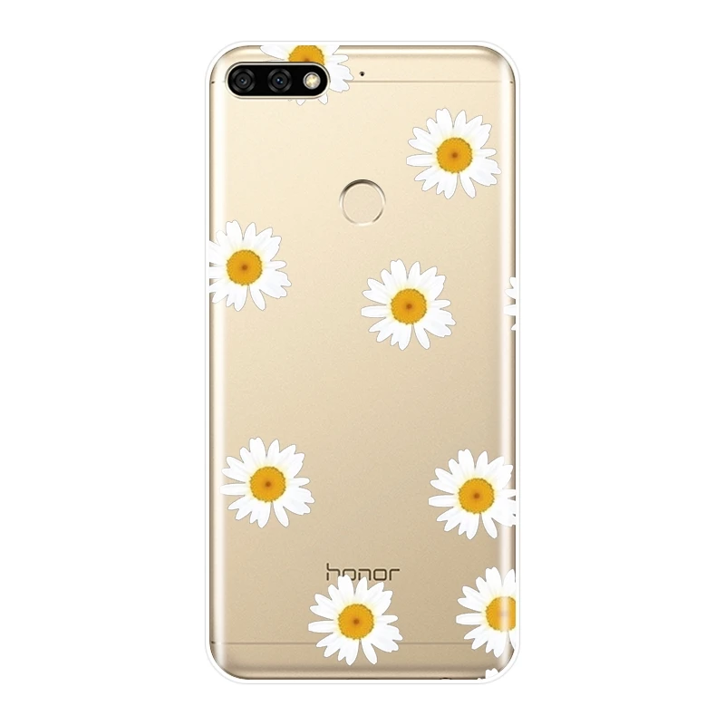 Чехол для Huawei Honor 7 8 9 10 Lite силиконовая Мягкая задняя крышка с цветами 7S 7X 7A 7C Pro 8X MAX