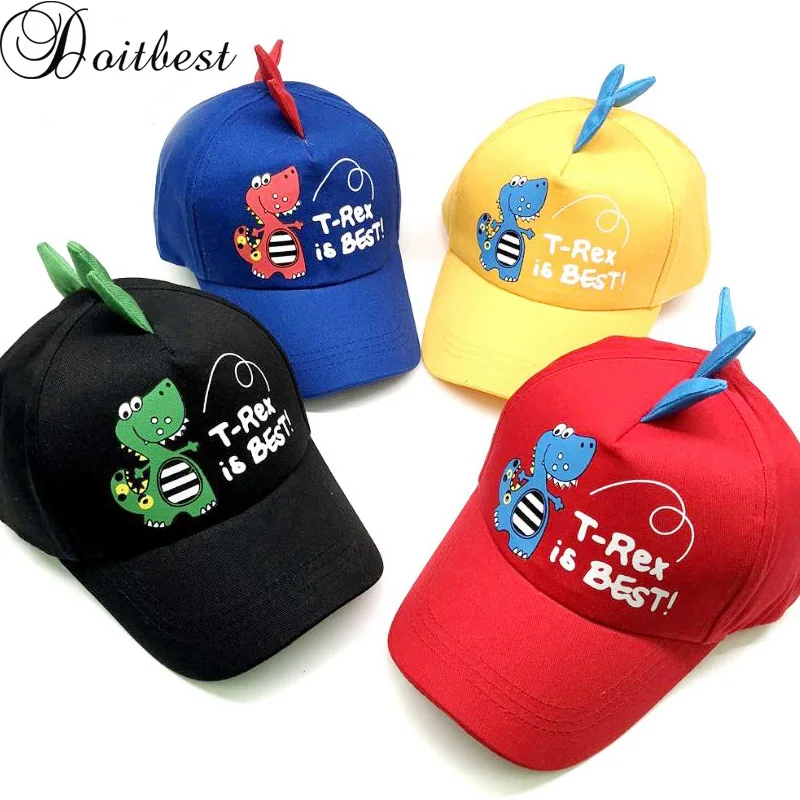 

Doitbest 2-8 Years old Spring Children Baseball Cap Boys Girls Dinosaur style Snapback adjustable Kids Hip Hop Hat Sun cap