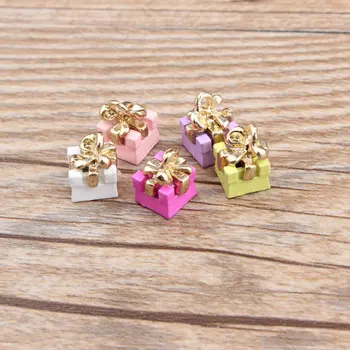 

10pcs 8x11mm gift box charm for jewelry making fashion earring pendant fashion charms