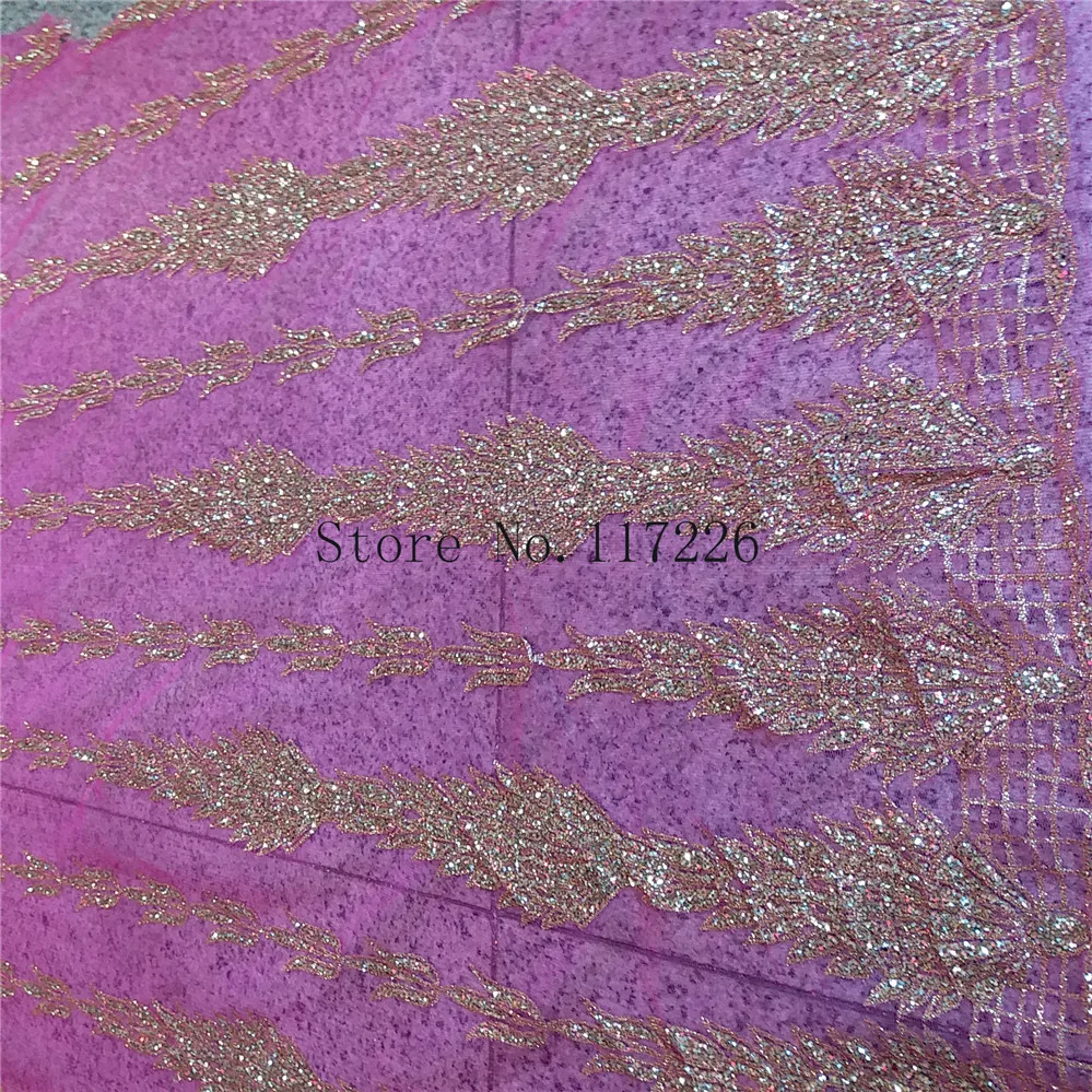 JRB 61501 embroidery material glued glitter sequins lace fabric on sale