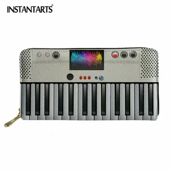 

INSTANTARTS 3D Piano Key Pattern Women Men Fashion Wallet Casual Card Holder Clutch for Girls Brand Designer Long Wallets Purse