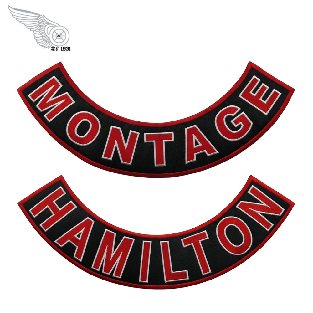 MONTAGE HAMILTON RED DEVILS BOTTOM ROCKER EMBROIDERED IRON ON FOR CLOTHING BACK PATCH BADGE (1)