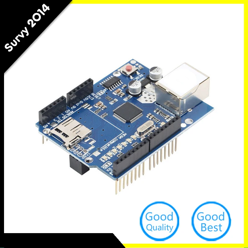 

Ethernet Shield W5100 Network Expansion Board Micro SD Slot For Arduino uno