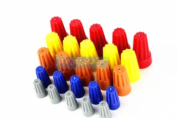 

50PCS Electrical Wire Twist Nut Connector Terminals Cap Spring Insert Assortment 4 Colors Red Yellow Blue Orange gray