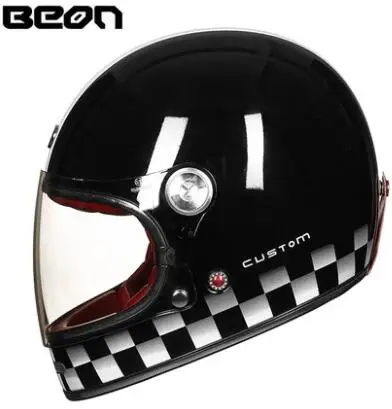 

BEON Helmet Full Face helemt Carbon Fiber Motocross Helmet Vintage Motorcycle Helmet Scooter Autocycle Retro Ultralight ECE