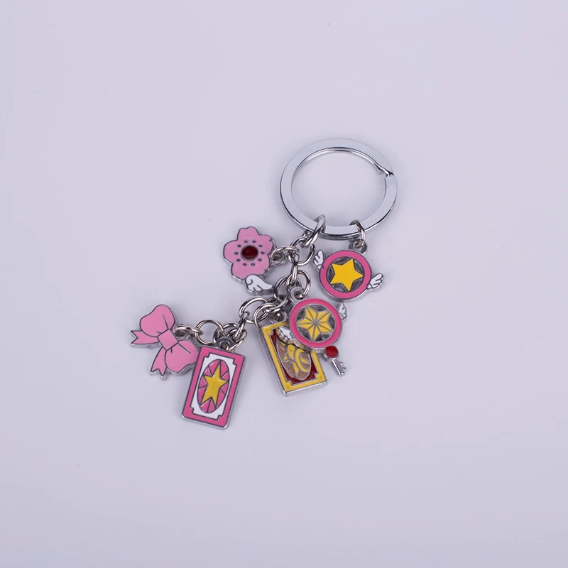

Cardcaptor Sakura Figures Cosplay Key Chains Keyring Round Zinc Alloy Accessories Keychain