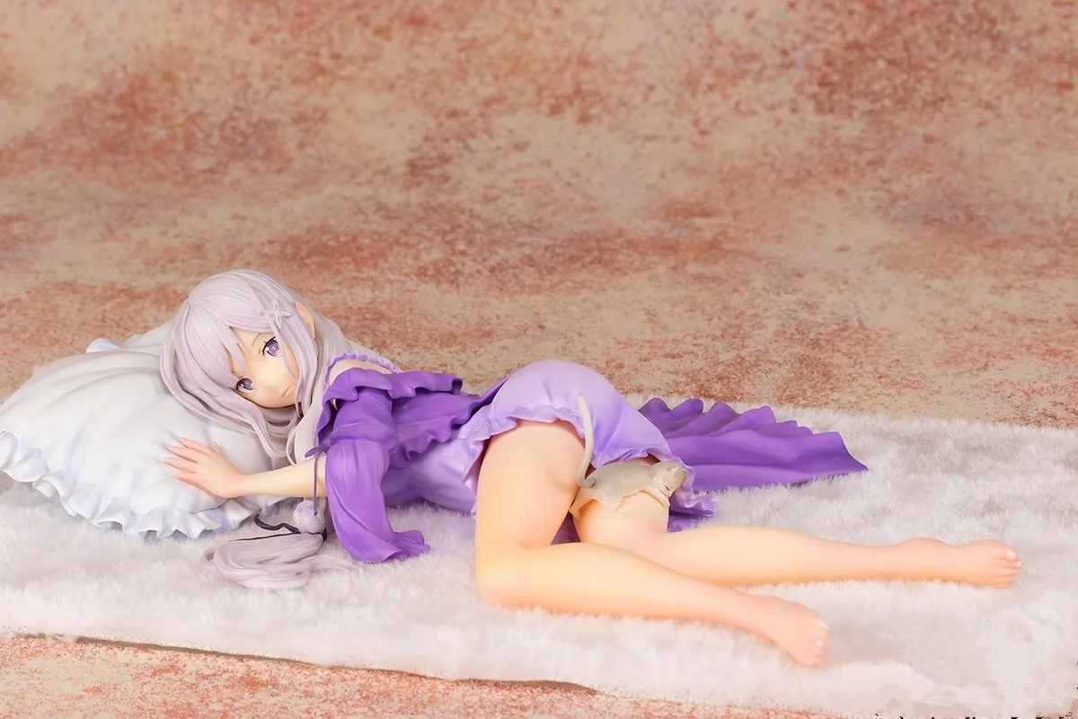 

Re Zero Emilia Action Figures Sleeping Ver Collectible Toys 25cm