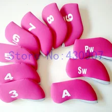 Высокое качество 10 шт./компл. Гольф неопрена Железная Голова Чехлы для мангала для Гольф xHot гладить Наборы для ухода за кожей танкетка Обложка Универсальный розовый чехол