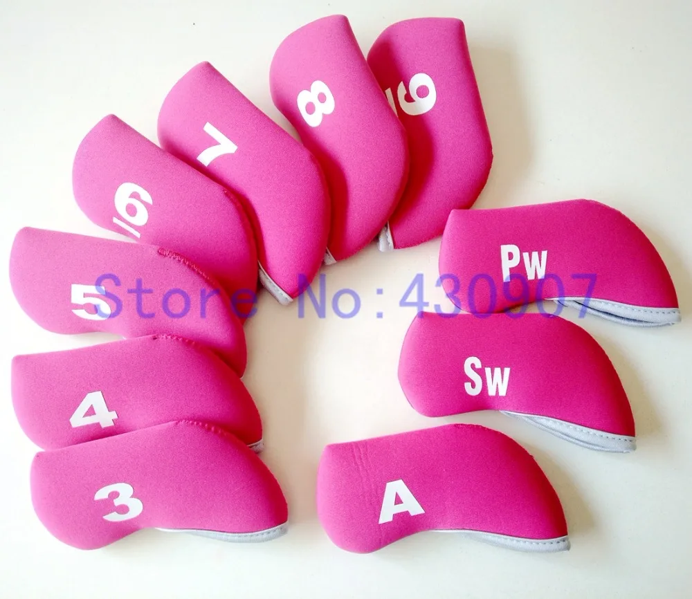 High Quality 10pc/Set Golf Neoprene Iron Head Covers For Golf XHOT  Iron Sets Wedge Cover universal Pink Cover