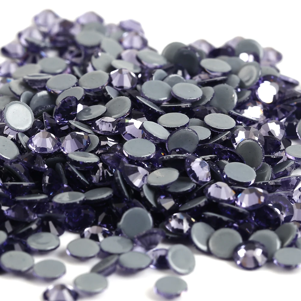 

AAAA+ Quality Violet DMC HotFix Rhinestones ss6 ss10 ss16 ss20 ss30 Iron On Flatback Hot Fix Rhinestones For Luxury Dress