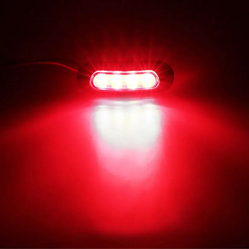Водонепроницаемый 4 Светодиодный Боковой Марк лампа габаритный фонарь индикатор светильник автомобиля грузовика прицепа автобуса, 12 V-24 V светильник красный/белый/желтый/синий/зеленый