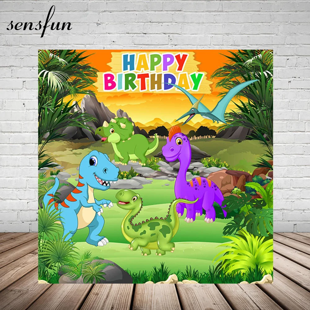 Cartoon Dinosaur Party Backdrop Children Birthday Party Boys Backgrounds For Photo Studio Custom Vinyl Background Aliexpress